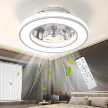 Ateroll Ceiling Fans with Lights 40.5CM, Quiet Ceiling Fan Light Reversible Motor, Remote Control 6 Speed, Dimmable 3000K-6500K, Timing, Light Memory,