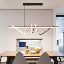 Mikeru 100CM Modern Spiral Pendant Lighting, Black Kitchen Island Lights Spiral Chandeliers Ceiling Lights Dimmable 10% to 100% 3000/4500/6000K 3