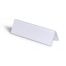 Durable Table Place Name Holder 61 x 210mm Transparent - Pack of 25 - Perfect for Meetings, Conferences, Events, etc.
