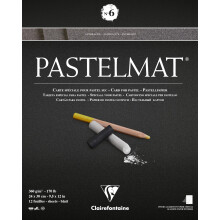 Clairefontaine - Ref 96004C - Pastelmat Pastel Card Pad No.6 (12 Sheets) - 360gsm Card - 24 x 30cm - Anthracite - Specially Formulated For Use With