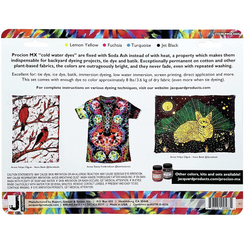 Jacquard Procion Mx Dye Cold Water Dying Set PMX108s 8 Colours 1