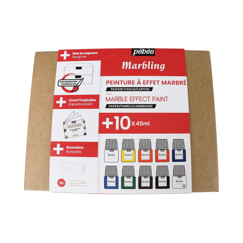 Pebeo 758495 MARBLING Collection Set, Assorted 10X45ML 2