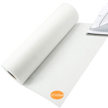 New brothread Fusible Iron on No Show Mesh Machine Embroidery Stabiliser Backing 12" x 25 Yd (30cmx23M) roll - Light Weight 1.8 oz - 3 Options - Tear