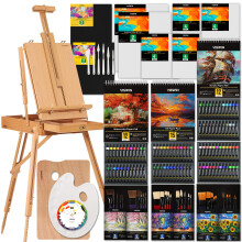 VISWIN All-in-one Artist Painting Set, 147 Pcs Professional Painting Kit with French Easel, 96 Oil, Watercolor & Acrylic Paint Set, Canvas,
