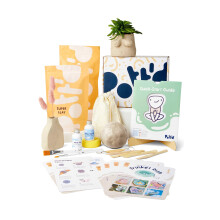 Pott'd at Home Pottery Kit for Adults. Air Dry Clay Kit for Beginners. Craft Kit for Adult Includes: Air-Dry Clay for Adults, Tools, Paints, Brushes,
