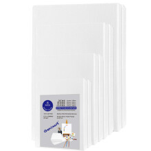 Genixart White Blank Stretched Canvas, Primed Professional Artist Canvases for Acrylics & Oils Painting (Multi Pack)