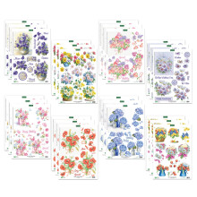Katy Sue Designs Pretty Flowers 3D Die-Cut Decoupage Sheets for Card Making. A Pack of 24 Sheets of Floral-Themed Die Cuts for Card Making Supplies