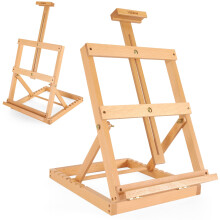 VISWIN Heavy-Duty H-Frame Tabletop Wooden Easel, Hold Canvas up to 23?, Adjustable Beech Wood Artist Desktop Easel for Painting Canvas, Adults,