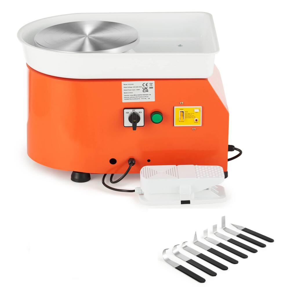 CREWORKS 350W Electric Pottery Wheel, 25cm Turntable Potter's Wheel for Kids Adults, Adjustable Speed Pottery Clay Shaping Machine with Foot Pedal