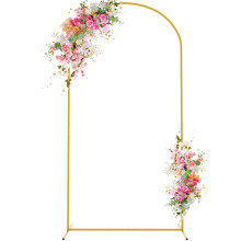 Wokceer 6.6 FT Wedding Arch Backdrop Stand Gold Metal Balloon Arch Backdrop Stand for Wedding Ceremony Birthday Party Bridal Baby Shower Garden Floral