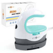 HTVRONT Mini Heat Press Machine ? Portable Iron for T-Shirts, Hats & DIY Heat Transfer Projects (Mint Green)