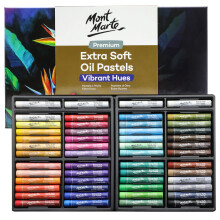 MONT MARTE Extra Soft Oil Pastels 52pc, Assorted Bright Colours, Vibrant and Buttery, Versatile Art Pastels for Blending, Layering & Shading, Ideal