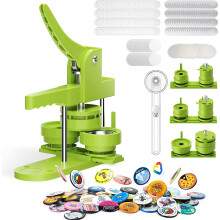 Badge Maker Button Press Machine 58+32+25mm DIY Pin Making Kit with 400pcs Button Parts and Circle Cutter for Custom Button