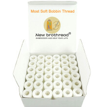 New brothread 144pcs White 60S/2(90WT) Prewound Bobbin Thread Plastic Size A SA156 for Embroidery and Sewing Machine Polyester Embroidery Thread