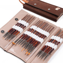 Golden Maple Miniature Paint Brushes ? 20PC Professional Micro Detail Brush Set for Models, Tabletop Gaming & Fine Art ? Portable Travel Case,