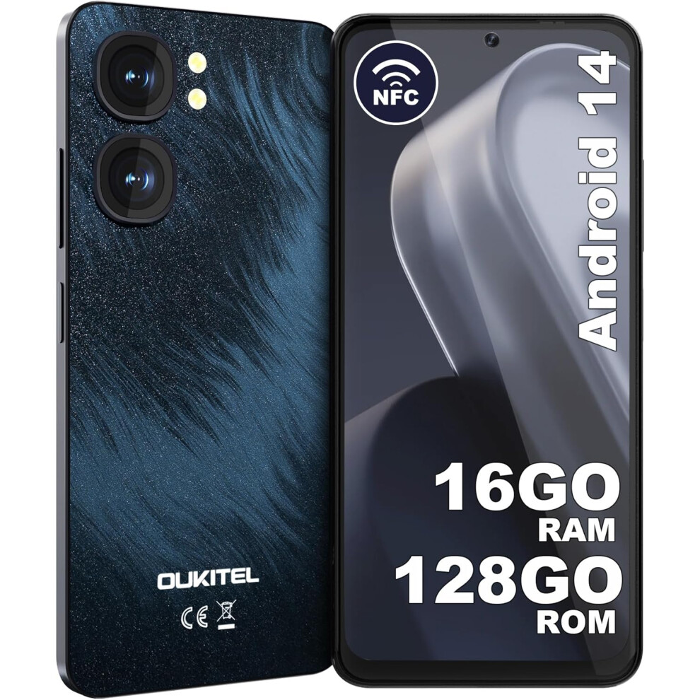 (Black) OUKITEL C58 4GB 128GB/TF 1TB Android Mobile Phone