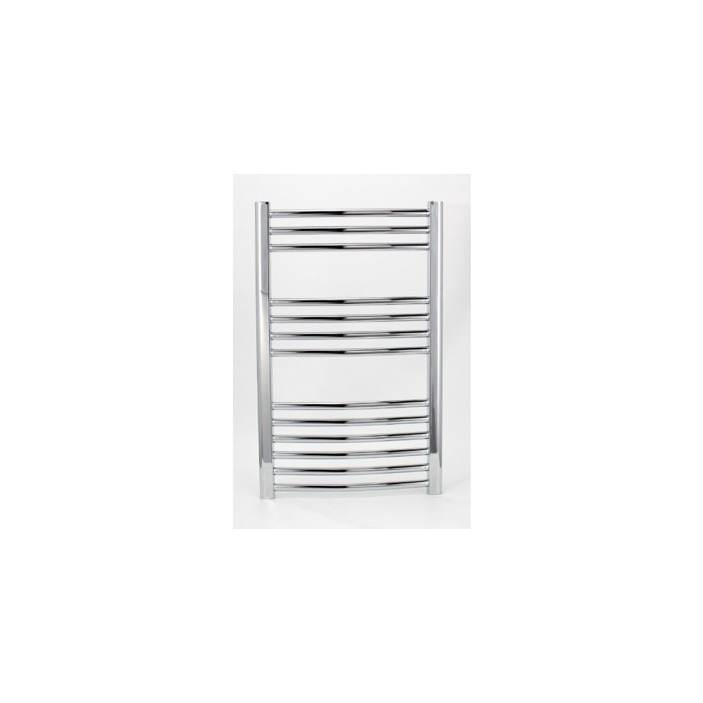 Milano Chrome Curved Heated Towel Rail W500mm X H800mm Central Heating Towel Radiator 5051220084368