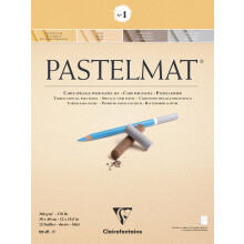 Clairefontaine - Ref 96018C - Pastelmat Pastel Card Pad No.1 (12 Sheets) - 360gsm Card - 30 x 40cm - Assorted Colours - Specially Formulated For Use