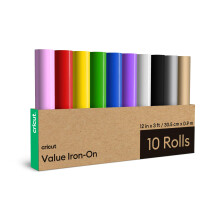 Cricut Iron On | 10 x Heat Transfer Vinyl Rolls | 0.9m (3ft) | for use with All Cricut Cutting Machines