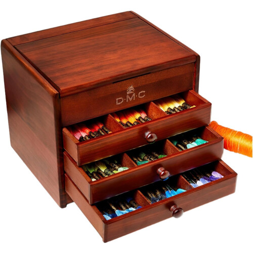 DMC DMC Wooden Collectors Storage Box Includes 120 Threads 1