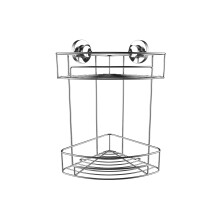 Britten & James Corner Shower Tidy 2-Tier Suction Fit Rust Proof Stainless Steel