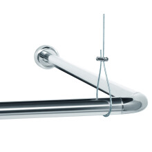 Libaro Shower Curtain Rail Set, L-Shaped Shower Curtain Rod, Various Configurations, L-Shape long or short, U-Shape, straight, Includes Ceiling