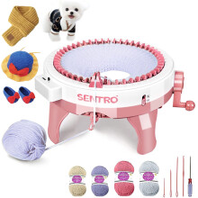 Zcvtbye SENTRO Knitting Machine, 48 Needles Smart Weaving Round Loom, Knitting Machines Knitting Board Rotating Double Knit Loom Machine Kit for