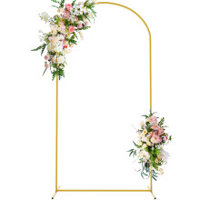 Wokceer 7.2 FT Wedding Arch Backdrop Stand Gold Metal Balloon Arch Backdrop Stand for Wedding Ceremony Birthday Party Bridal Baby Shower Garden Floral