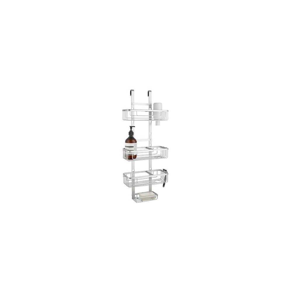 lakeland Adjustable Bath & Shower Caddy ? Hangs Over Door Or On Wall Aluminium To Prevent Rusting