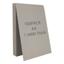 SHUESS A4 Greyboard 100 Sheets - 1500 Micron A4 (29.7 X 21 cm) Mount Board - Double-Side Grey Board - Thick Cardboard for Model Making, Thick 1.5 MM
