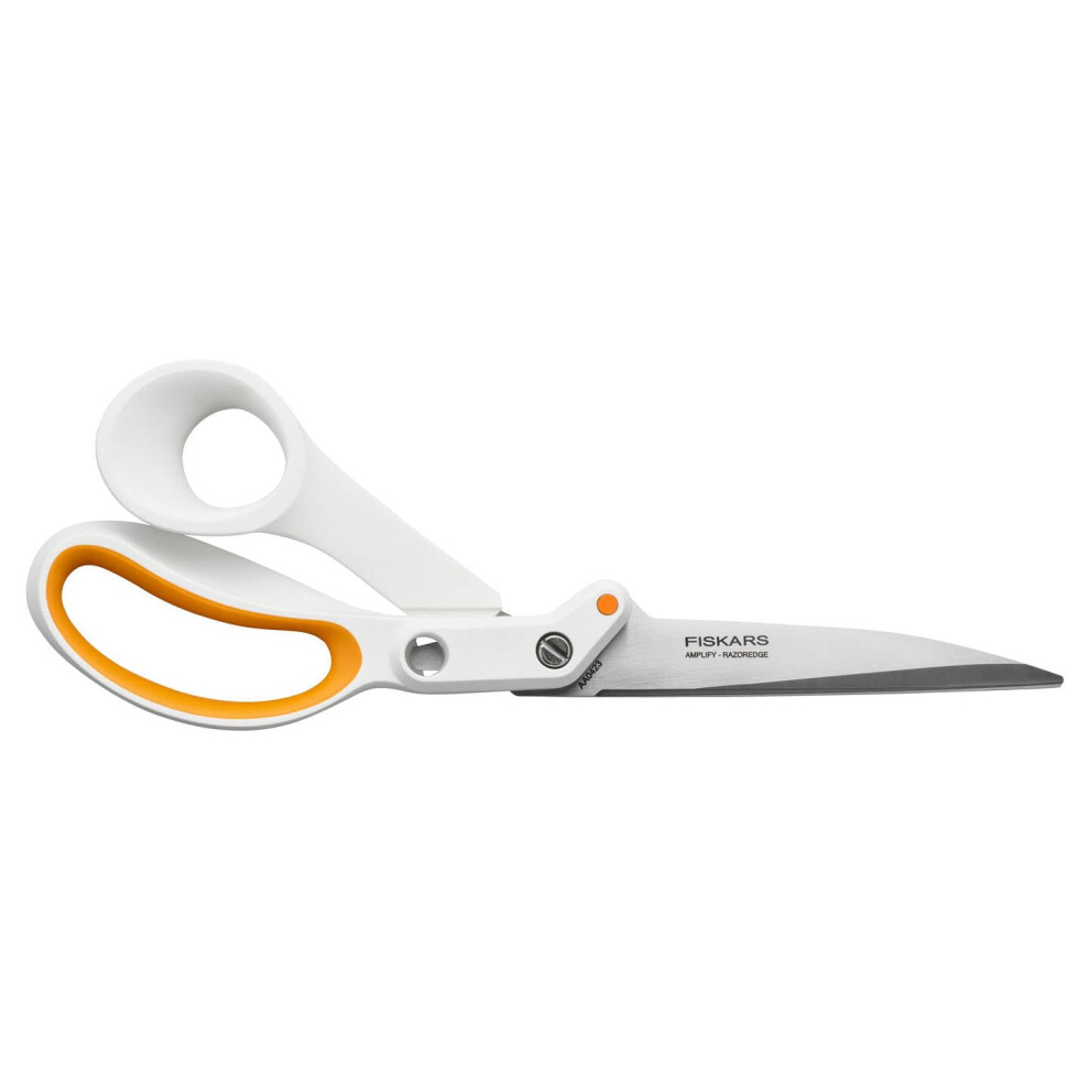 Fiskars 26cm Amplify? Sewing Scissors ? Stainless Steel Blades, Shears for Sewing & Thick Fabric, Softgrip? Handles & RazorEdge? Blades