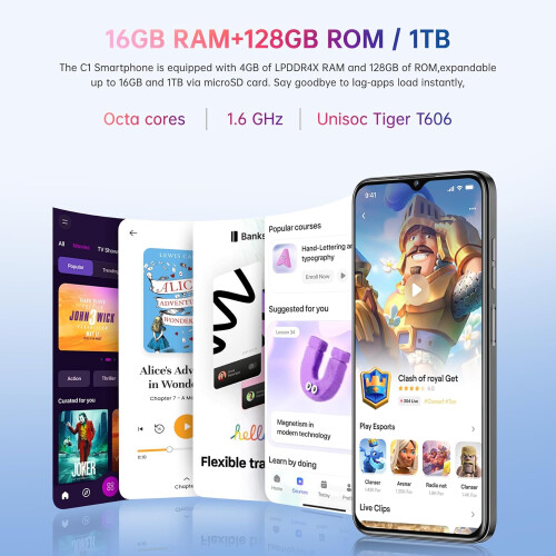 OUKITEL (Blue) OUKITEL C1 Smartphone 6(4+2)GB  128GB 1