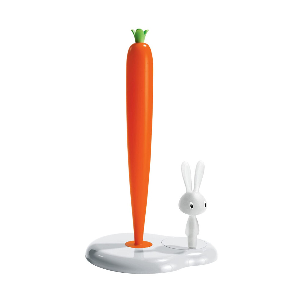 Alessi Bunny and Carrot ASG42 W - Design Kitchen Roll Holder in Thermoplastic Resin, White