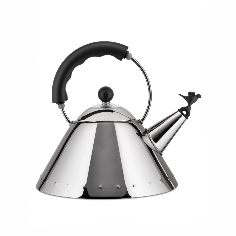 Alessi 9093 B Kettle Stainless Steel With Handle And Bird-Shaped Whistle Polyamide Black