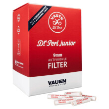 Dr. Perl Filter Junior Activated Carbon Filter Large 9mm Ju-Max 2 x 180 Vauen, Carbon, Red, 10 x 8 x 5 cm