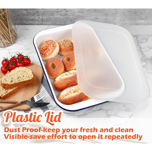 webake Enamel Roasting Tin Pie Dish Baking Tray Bakeware Oven Pans, 36 x 24 x 7 cm 1