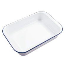 webake Enamel Roasting Tin Pie Dish Baking Tray Bakeware Oven Pans, 36 x 24 x 7 cm