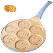 Erreke Pancake Pan, Non Stick Crepe Pan, All Types of Kitchens and Induction Hobs, Fun Design for Kids and Cooking, Soft Touch Handle, 26 cm, Blue