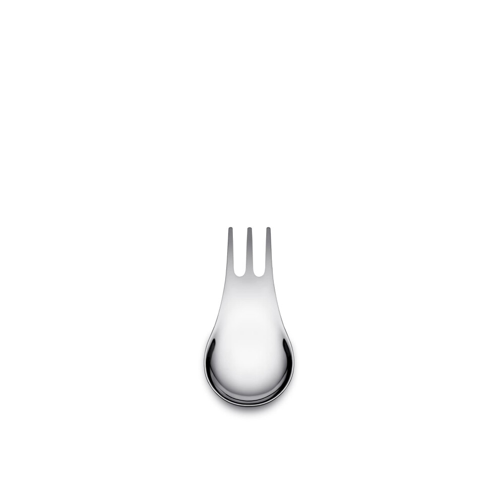 Alessi Moscardino GIMR01S4 - Set of Four Design Multipurpose Cutlery, Synthesis of Fork and Spoon, in 18/10 Polished Stainless Steel