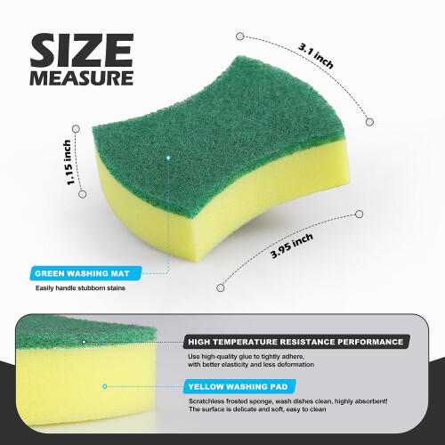 Kitchen Cleaning Sponges,96 Pack Eco Non-Scratch for Dish,Scrub Sponges? 2