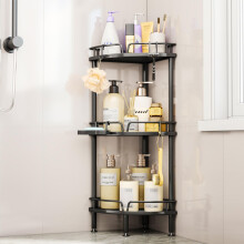 SWTYMIKI Corner Shower Caddy - 3 tier Bathroom Corner Shelf Shower Organizer Corner with 4 Hooks, Rust Free Standing Shower Caddy with Soap