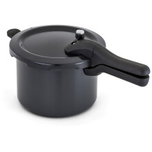 Judge Pressure Cooker, Hard Anodised 5L, (24.5cm) With Steamer Basket, Great Healthier and Quicker Cookware, Suitable for All Hob Types Except