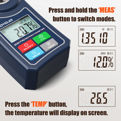 Digital Brix Refractometer, Brix Meter with Automatic Temperature Compensation for Water Samples, Food, Fruits, Beverages, and Crop Sugar Content 2