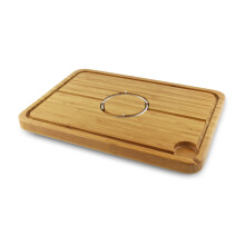 Deluxe Spiked Bamboo Wooden Roast Joint Carving & Cutting Board 40 x 28cm, Brown