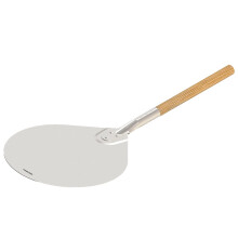 Mors? Pizza Peel for Mors? Outdoor Oven and Pizza Ovens, Teardrop-Shaped, 72 x 30 cm, Aluminium with Oak Wood Handle