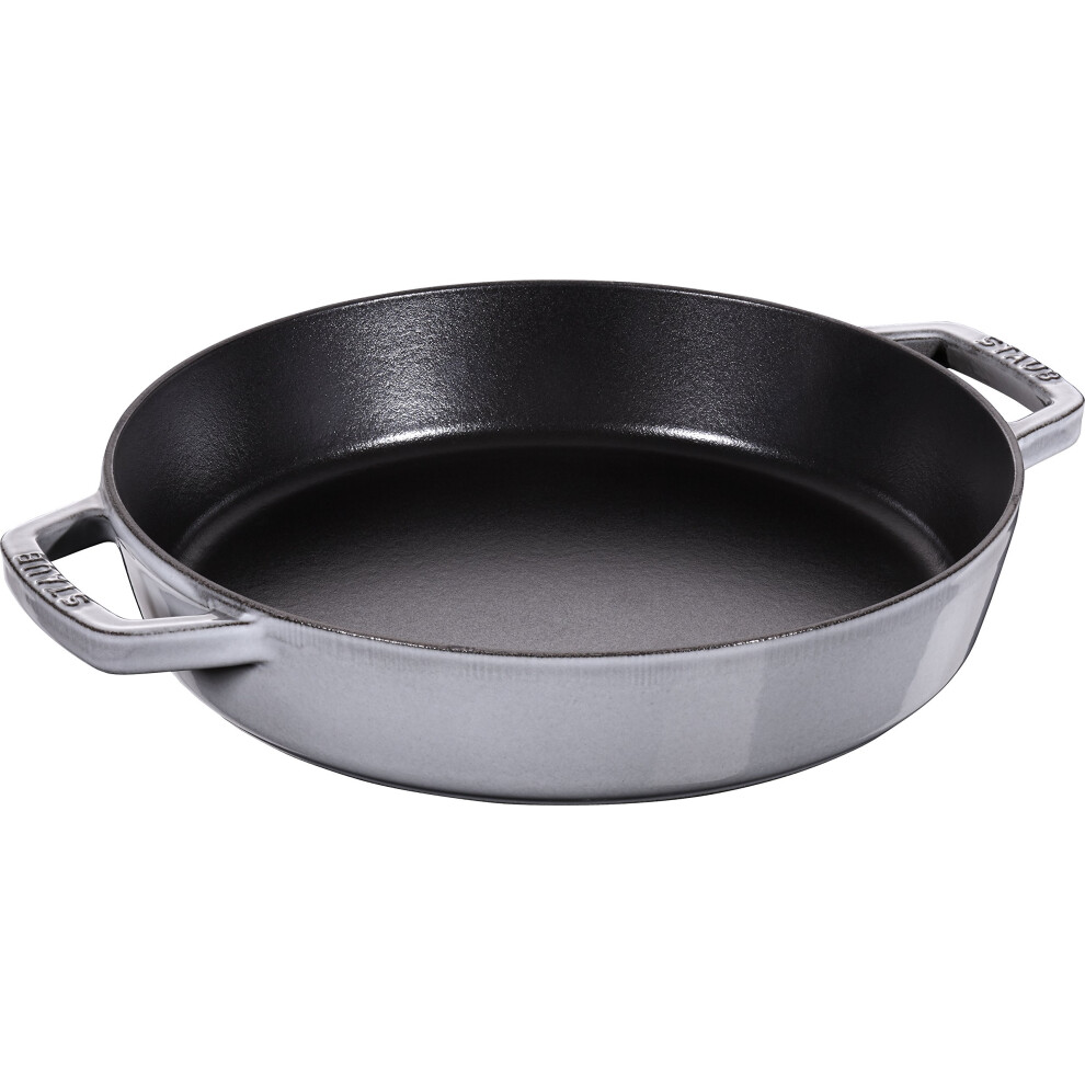 STAUB 40511-726-0 Cast Iron Frying Pan with Two Handles, Graphite Grey, 26 cm