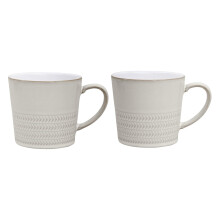 Denby Natural Canvas Textured Mug Set, Cream, Set of 2