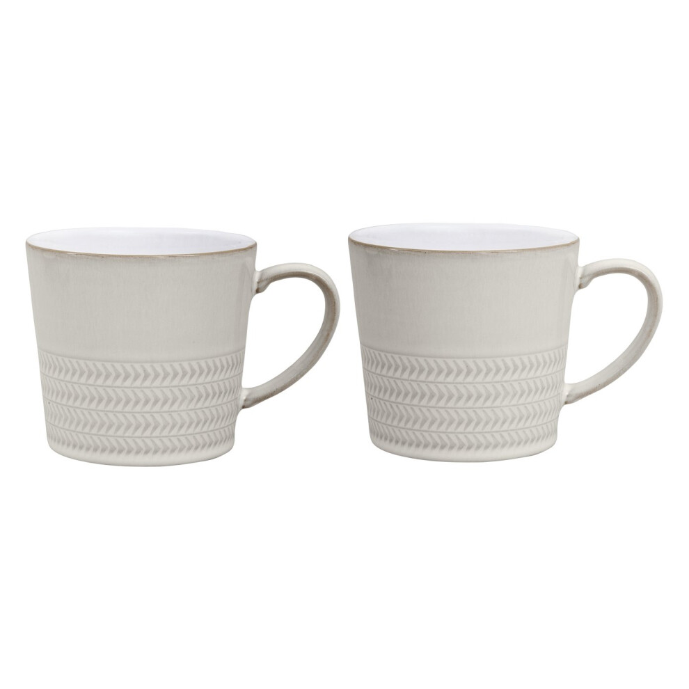 Denby Natural Canvas Textured Mug Set, Cream, Set of 2