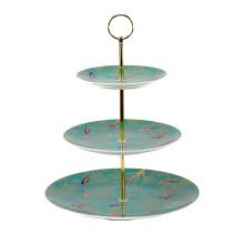 Sara Miller for Portmeirion Chelsea 3 Tier Cakestand Green, Ceramic, 280 x 280 x 60 cm