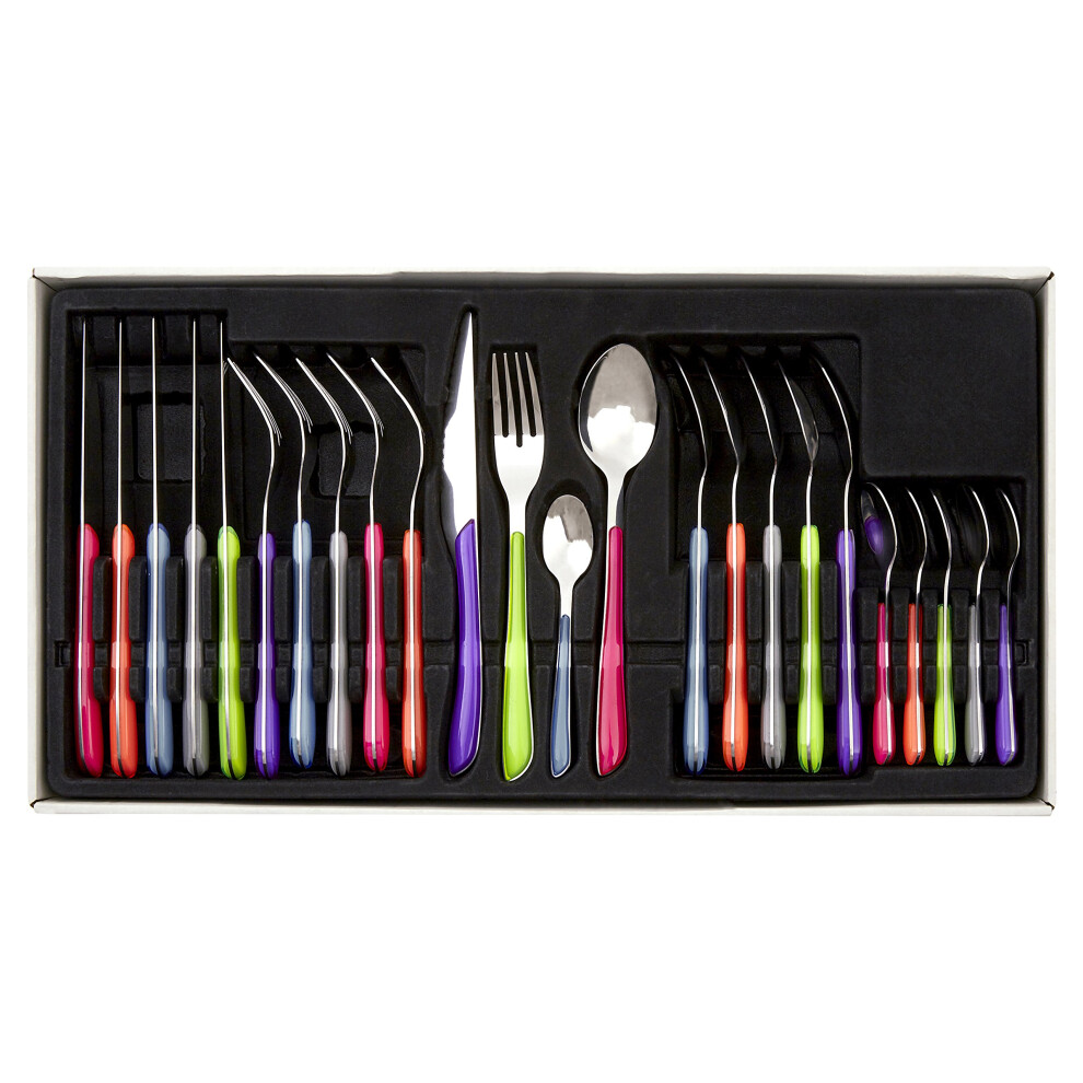 Premier Housewares Cutlery Sets Multi-Colour 24-Piece Knife and Fork Set Stainless Steel Cutlery Set Kitchen Cutlery Sets Cuterley Sets 50 x 27 x 4